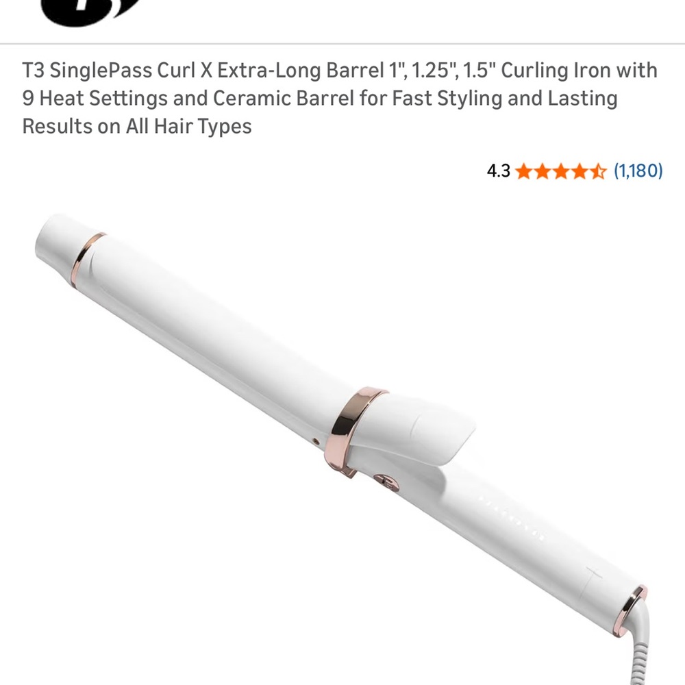 T3 SinglePass Curl curling iron